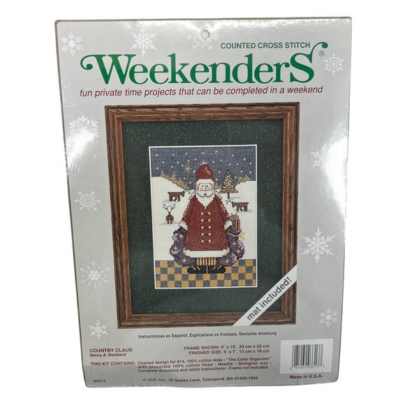 Lot of 4 Christmas Counted Cross Stitch Kits Santa Snowman Oranament New - Picture 4 of 15